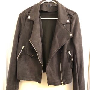 Missguided faux suede motorcycle jacket